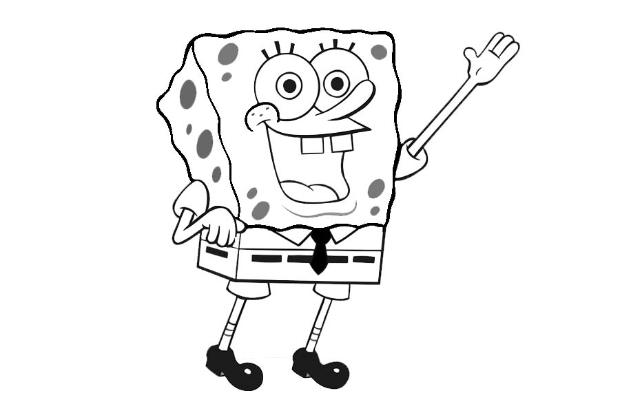 SpongeBob waves his hand
